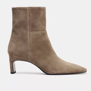 Zara suede kitten heel ankle boot 39